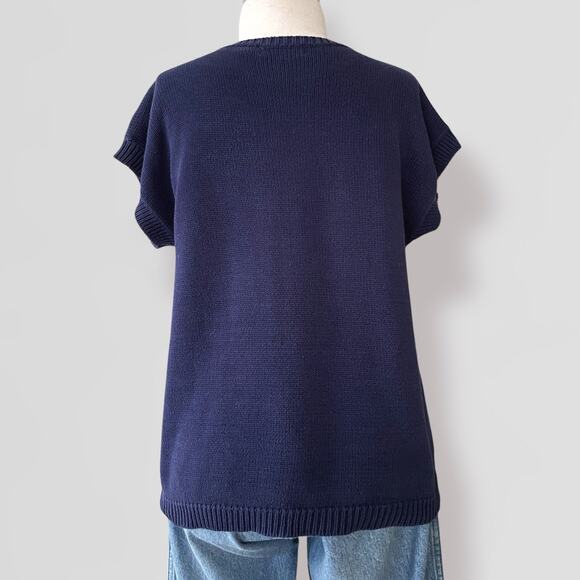 Vintage 70s Sweater Vest M Intarsia Psychedelic Disco Glam Rock 100% Cotton - Picture 5 of 10